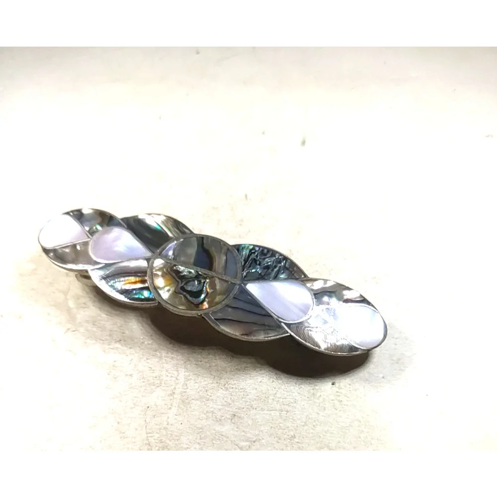 Abalone Shell Hair Barrette Tension Clip Classic Ocean Design